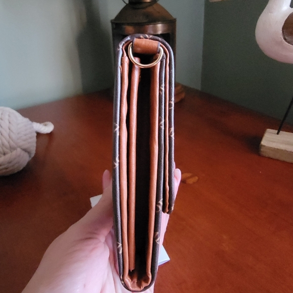 NWT Valentino Orlandi Brown Gold Vegan Leather Crossbody Bag Purse - Picture 4 of 15